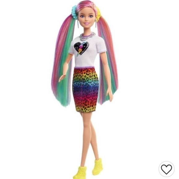 Barbie Leopard Rainbow Hair Doll - Rainbow Skirt - Picture 3 of 7